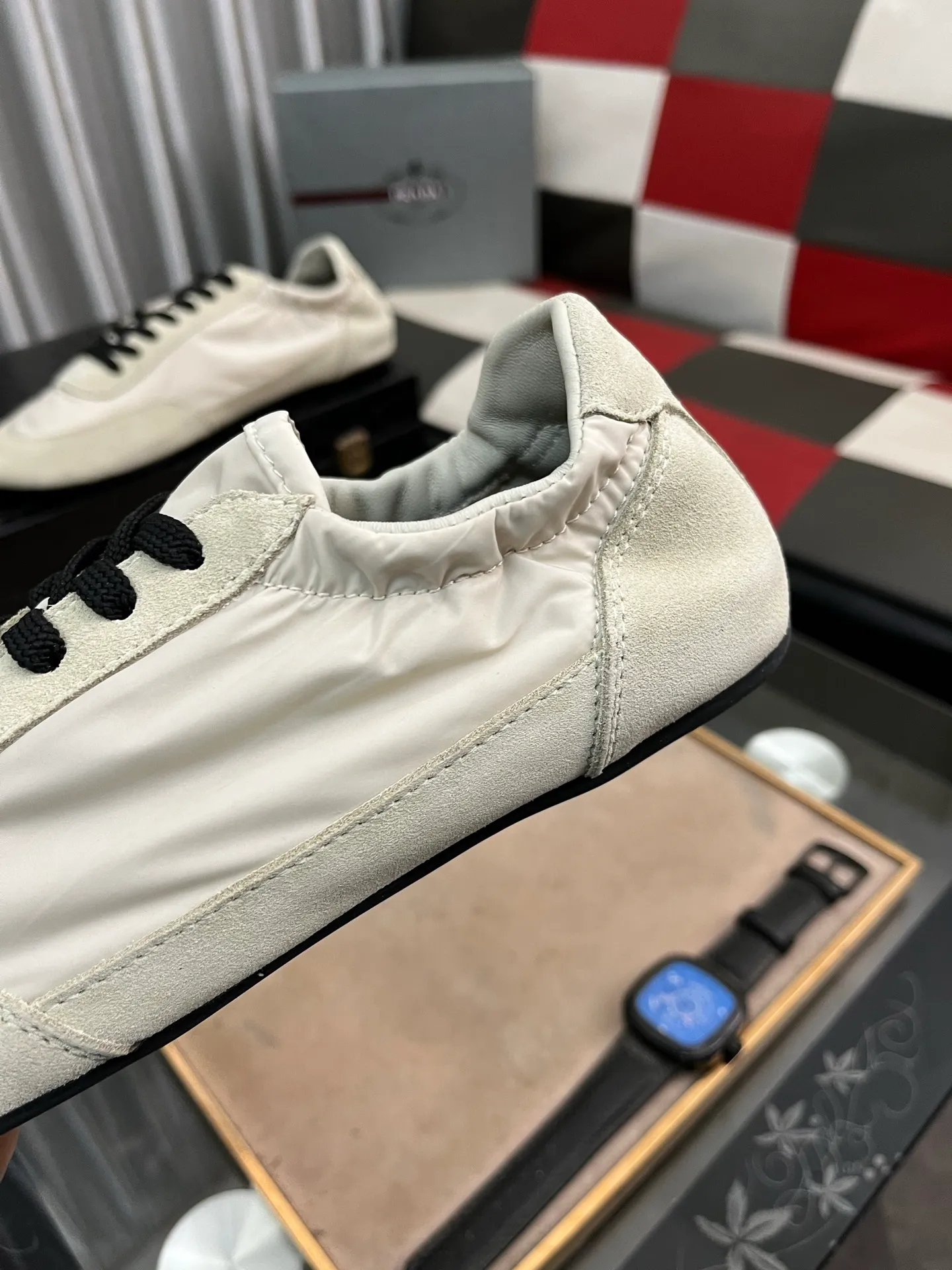 Men's shoes 💰500⌚️⌚️【PRADA】Prada - high-end quality original order 🔍🔍🔍 casual sports shoes - Upper: 🔝Nappa calfskin, brand high mercerized canvas, shoe body brand metal fasteners, tongue silk screen brand logo - Lining: water-dyed cowhide - Outsole: ultra-light TPU foam; molded outsole -Ultra-high quality control and fine workmanship: outstanding (high-end, extravagance, class) -Size: 38-446️⃣colors available
